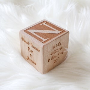 Personalized Wood Baby Birth Block