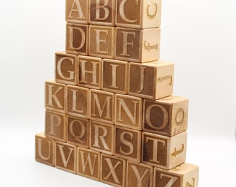 Wood Alphabet Block Set