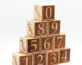 Wood Number Block Set