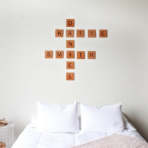 Azulejos de letras familiares personalizados / Azulejos de madera para arte de pared