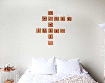 Personalized Family Letter Tiles | Wooded Tiles Wall Art