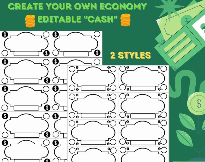 Editable Money Template Use for Chores Rewards or a Classroom Economy Editable Money Template Use for Chores Rewards or a Classroom Economy