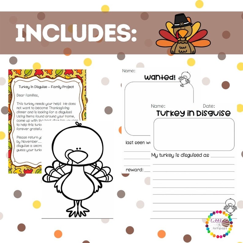 Turkey in Disguise Thanksgiving Creative Writing Fun Activity