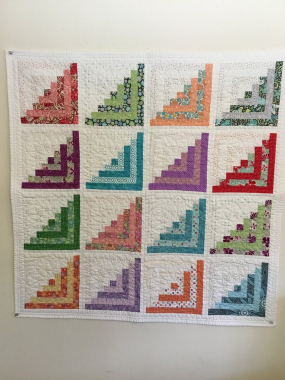 Handmade Log Cabin Baby Quilt Free Shipping Etsy