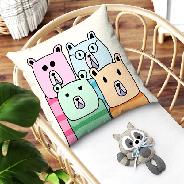 Bear Throw Pillow Etsy