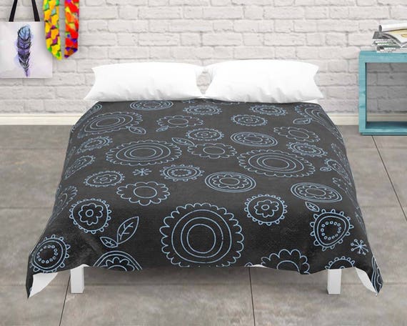 Bohemian Bedding Floral Duvet Cover Rustic Home Decor Dark Etsy