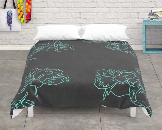 Floral Duvet Cover Bohemian Bedding Rustic Home Decor Dark Etsy