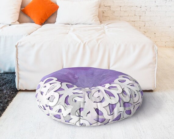 purple floor pillow