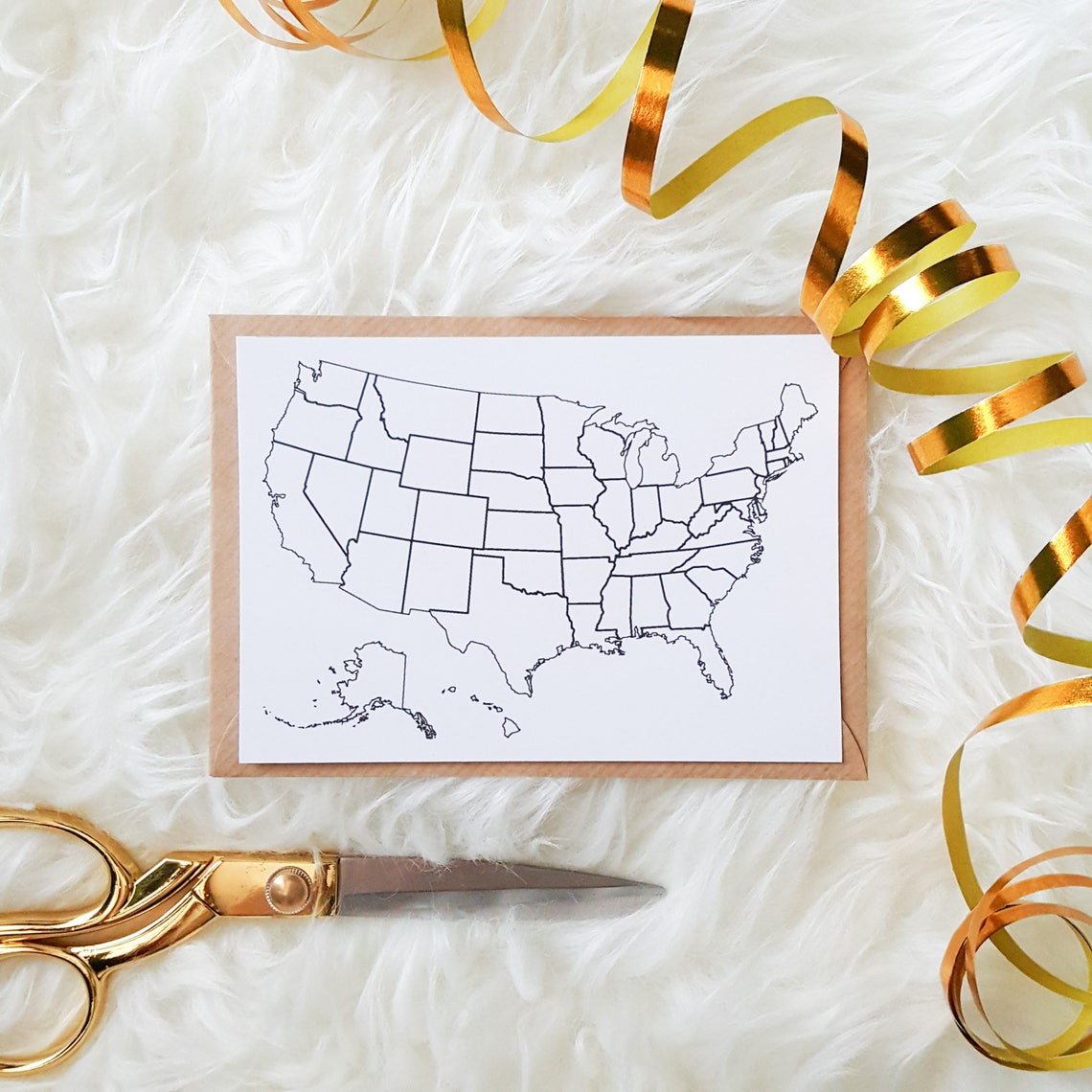 Set of 5, USA Travel Map Postcard, USA Map Postcard, US Travel Map Greeting Card, United States ...