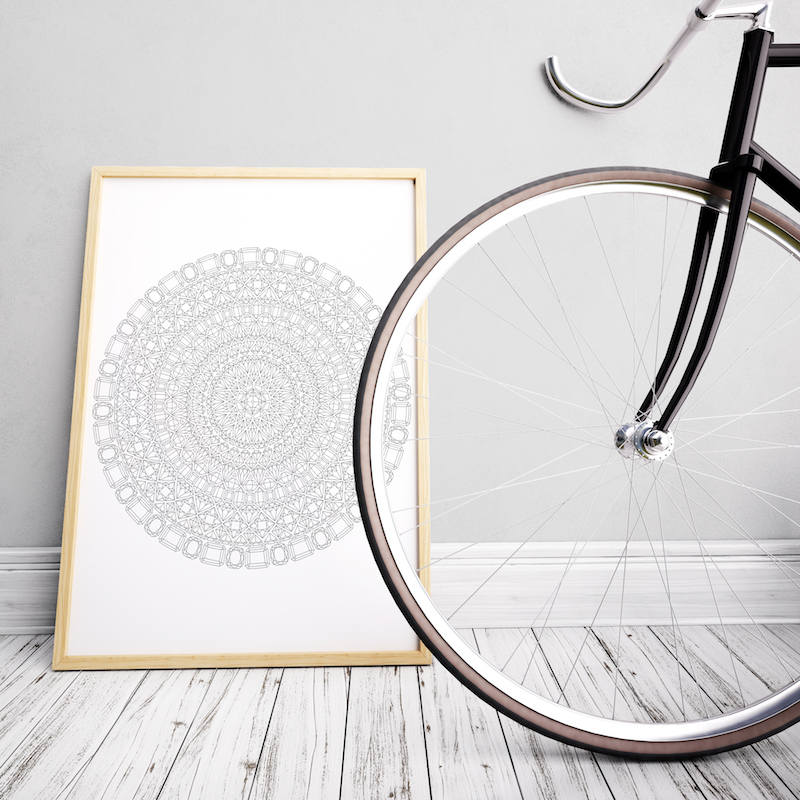 Large Mandala Coloring Pages, Mandala Adult Coloring Poster, Coloring ...