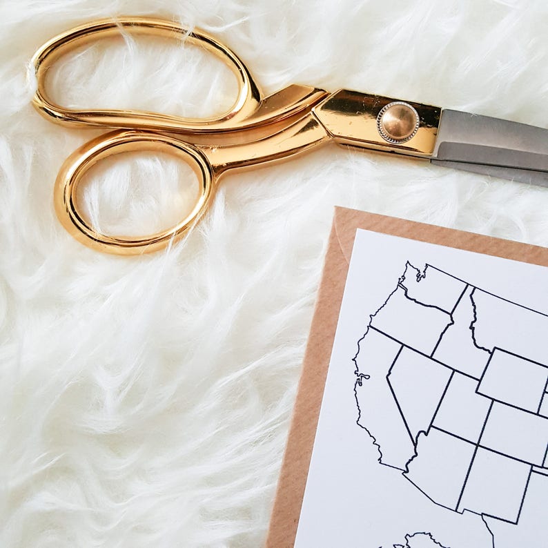Set of 5, USA Travel Map Postcard, USA Map Postcard, US Travel Map Greeting Card, United States ...