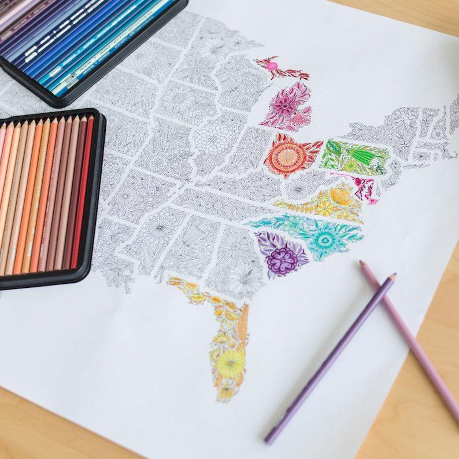 USA Travel Map Poster, US Map to Color In, Us Travel Map Coloring ...