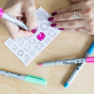 Grote diamanten kleurstickers, stickers passieplanner, mandalastickers, plannerverslaafde, diamanten confettiverpakking, agendastickers VK