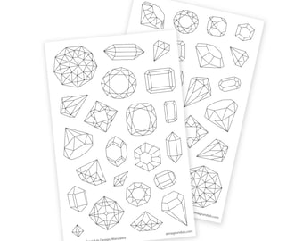 Big Diamond Coloring Stickers, Passion Planner Stickers, Mandala Stickers, Planner Addict, Diamond Confetti Packaging, Agenda Stickers UK