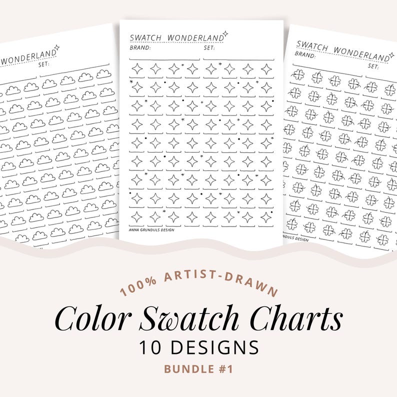 Printable Color Swatch Charts for Pencils, Markers and Art Supplies, 10 ...