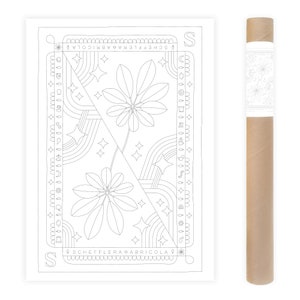 Schirmpflanze Großes Ausmalposter, Schefflera Abricola Zimmerpflanze und Spielkarte Malseite für Malbuchliebhaber