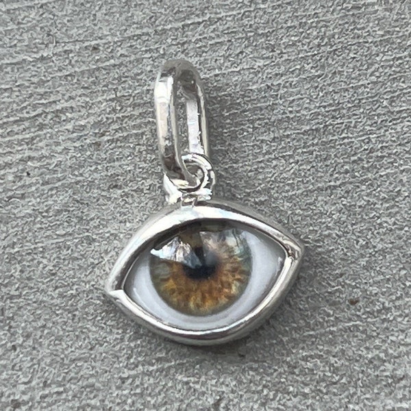 Mini hazel eye pendant in the updated Sterling Silver setting