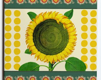 6"x6" Sunflower Ceramic Tile Trivet 6x6