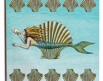 4.25"x4.25"Pair of Mermaid Coasters  4.25x4.25