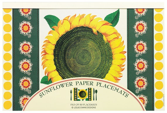 18x12sunflower Paper Placemats Pad Of 50 Etsy