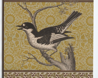 6"x6" Bird Design 1 Ceramic Tile Trivet with cork back