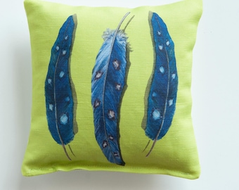 Blue Feathers Printed Sachet with Lavender or Balsam