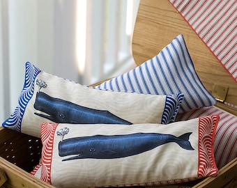 10"x4.5"Red Nautical Maine Whale Sachet Filled with Balsam or Lavender