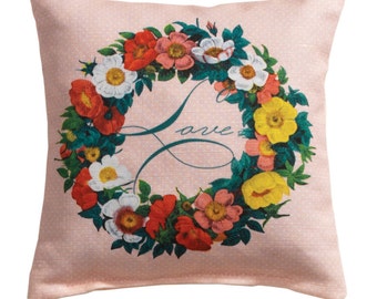 6"x6"Floral Love Wreath Sachet filled with Lavender or Maine Balsam