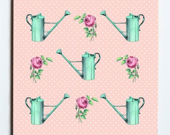 Trivet with  watering can design  6x6
