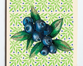 Pair of Blueberry Coasters  4.25x4.25