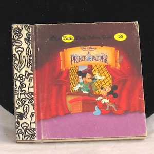 1993 Childrens Books Vintage Little Little Golden Book #55 Walt Disney The Prince and The Pauper Mickey Mouse & Goofy Miniature Edition
