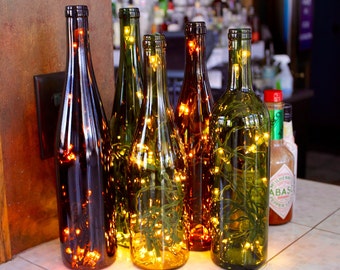Lighted Wine Bottle Lamp Set of 3