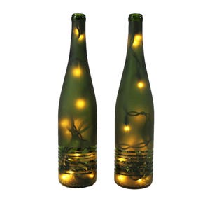 Striped Wine Bottle Light Set of 2 image 1