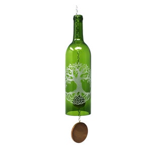 Glass Tree of Life Wine Bottle Wind Chime image 7