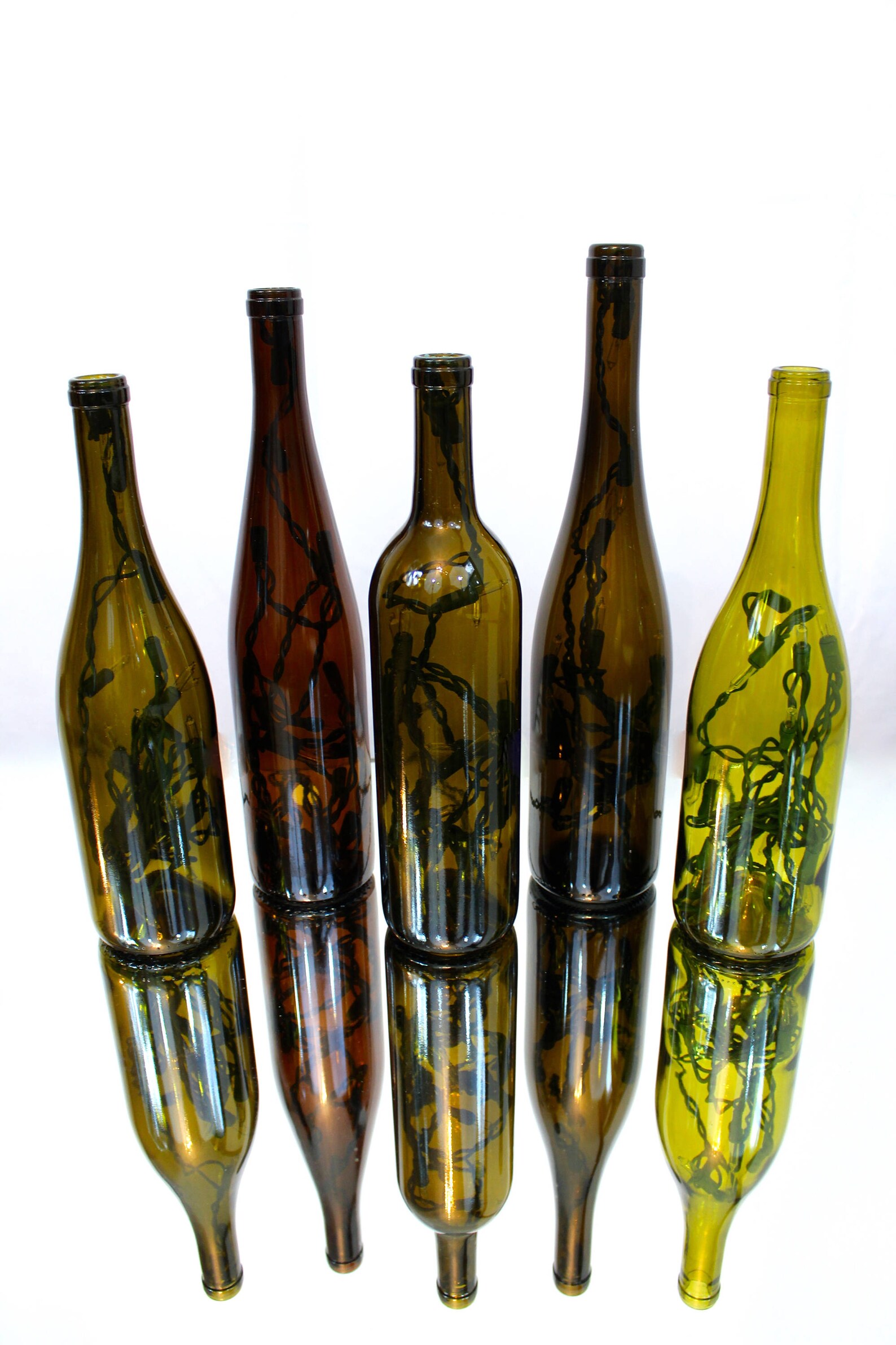 Lighted Wine Bottle Lamp Set of 2 Etsy