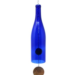 Wine Bottle Wind Chime Blue Hock image 7