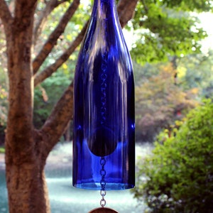 Wine Bottle Wind Chime Blue Hock image 5