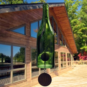 Wine Bottle Wind Chime Wooden Pendant image 6