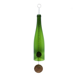 Wine Bottle Wind Chime Green Hock image 3