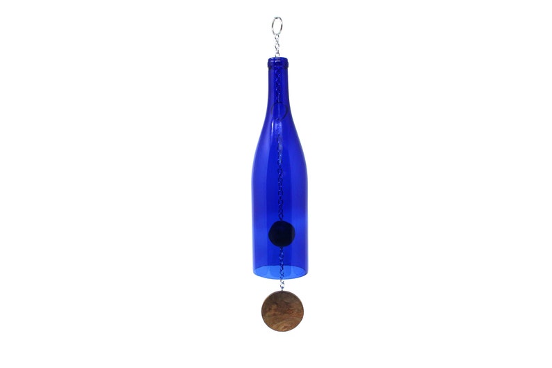 Wine Bottle Wind Chime Blue Hock image 6