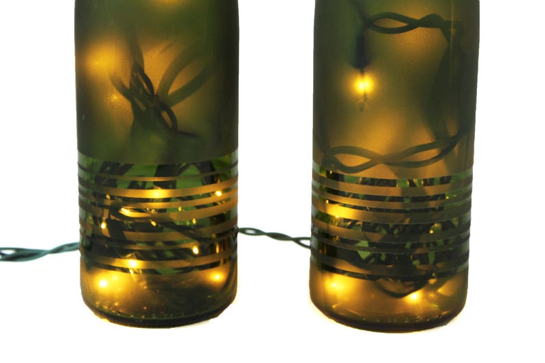 Striped Wine Bottle Light Set of 2 image 5