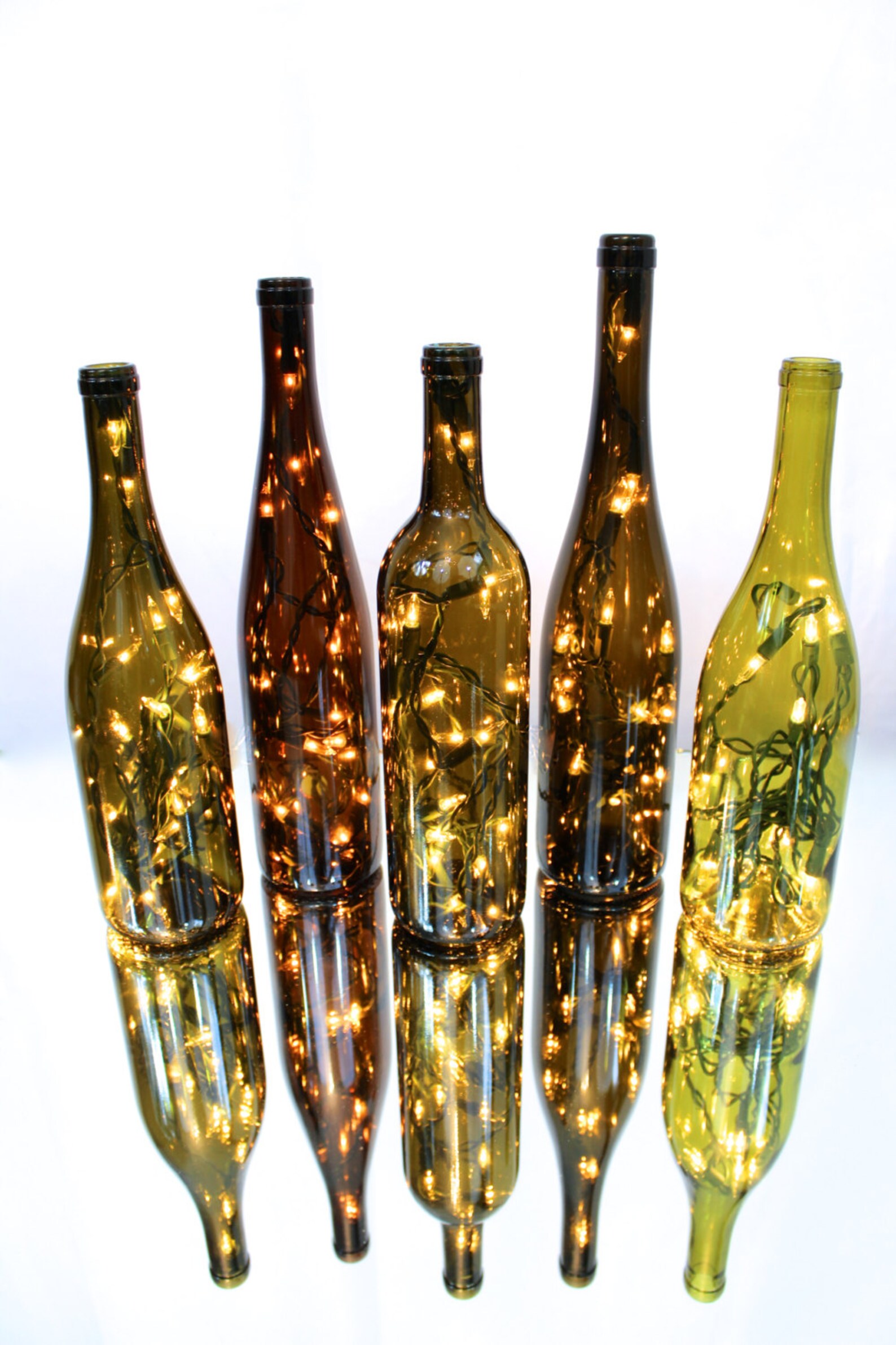 Lighted Wine Bottle Lamp Set of 2 Etsy