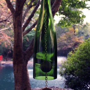 Wine Bottle Wind Chime Green Hock image 6