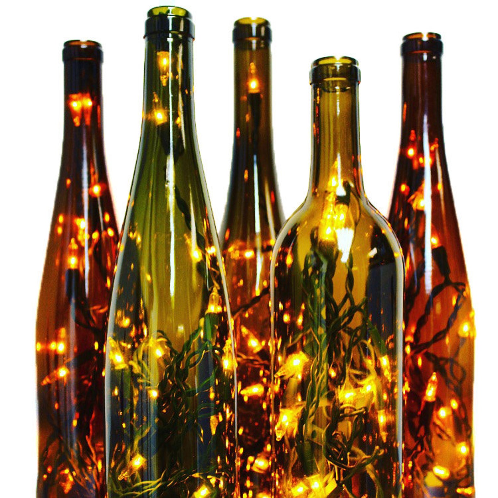 Lighted Wine Bottle Lamp Set of 2 Etsy