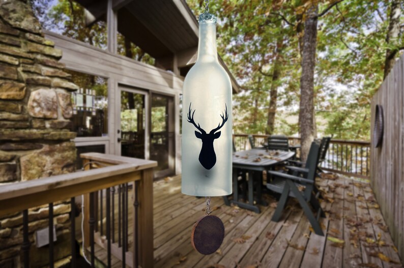 Stag Wine Bottle Wind Chime image 1