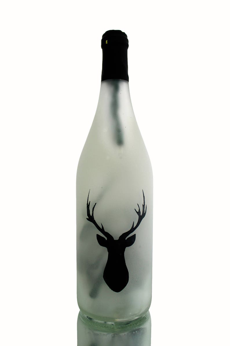Stag Lighted Wine Bottle Lamp