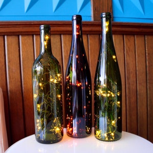 Lighted Wine Bottle Lamp Set of 2 - Etsy