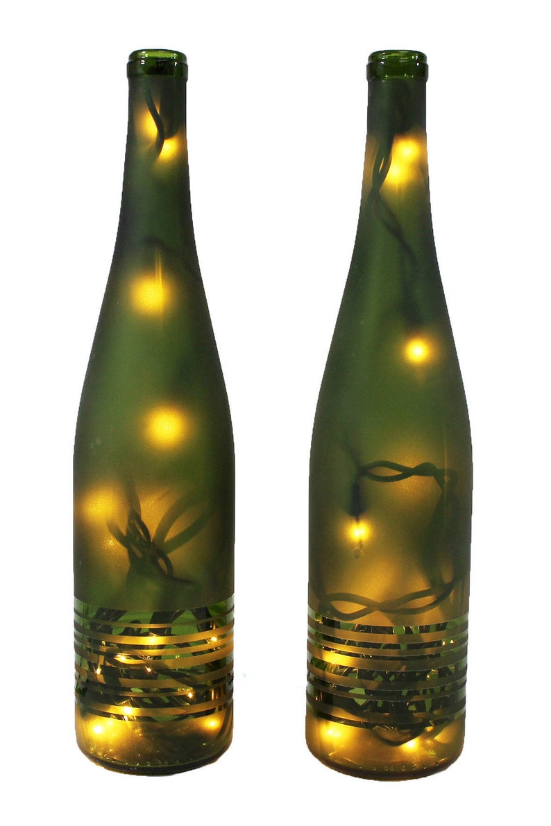 Striped Wine Bottle Light Set of 2 image 6