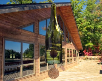 Wine Bottle Wind Chime - Deadleaf Burgundy