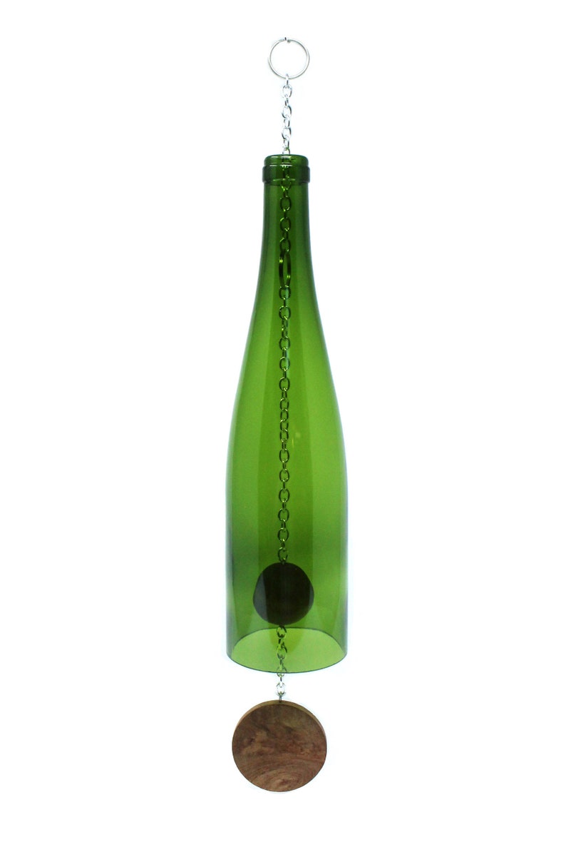 Wine Bottle Wind Chime Green Hock image 5